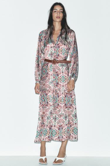 VESTIDO LARGO ESTAMPADO - Multicolor de Zara