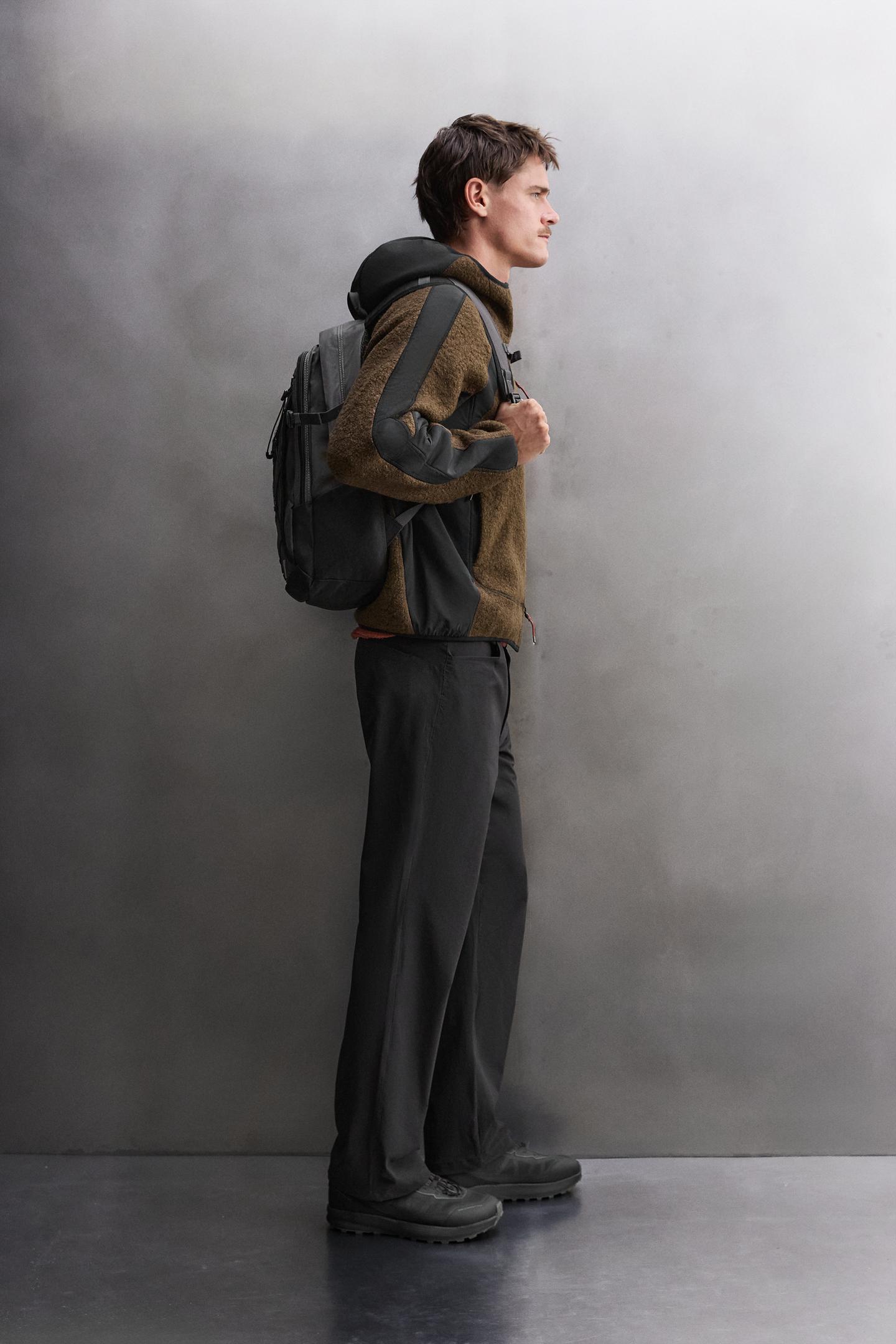 Мужские брюки Zara Technical Pocket, цвет: Чёрный — фото 4