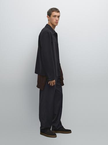 Zara Double-layer wool jacket - Navy blue