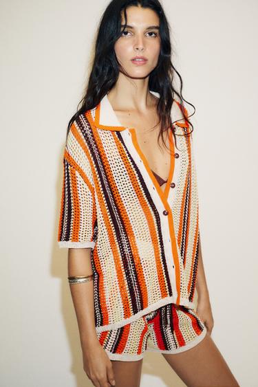 جاكيت بولو محاك - متعدد الألوان الخاص بـ Zara