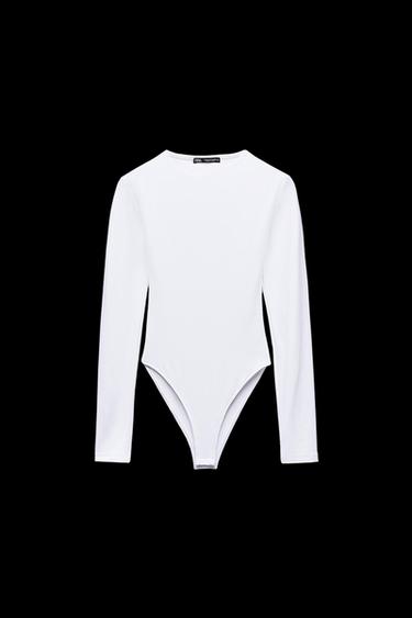 BODY POLIAMIDA MANGA LARGA - Blanco de Zara - Imagen 0