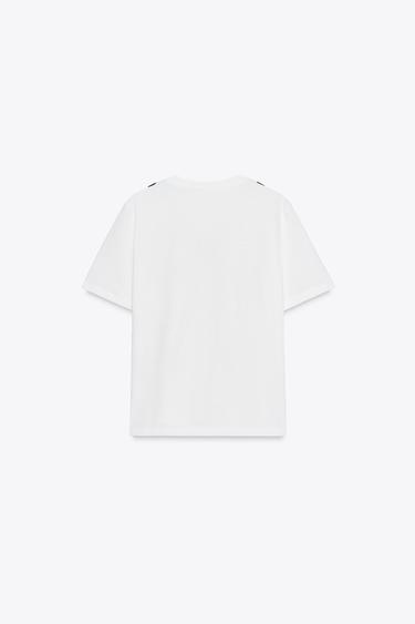 T-SHIRT NŒUD CONTRASTANT - Blanc de Zara - Image 5