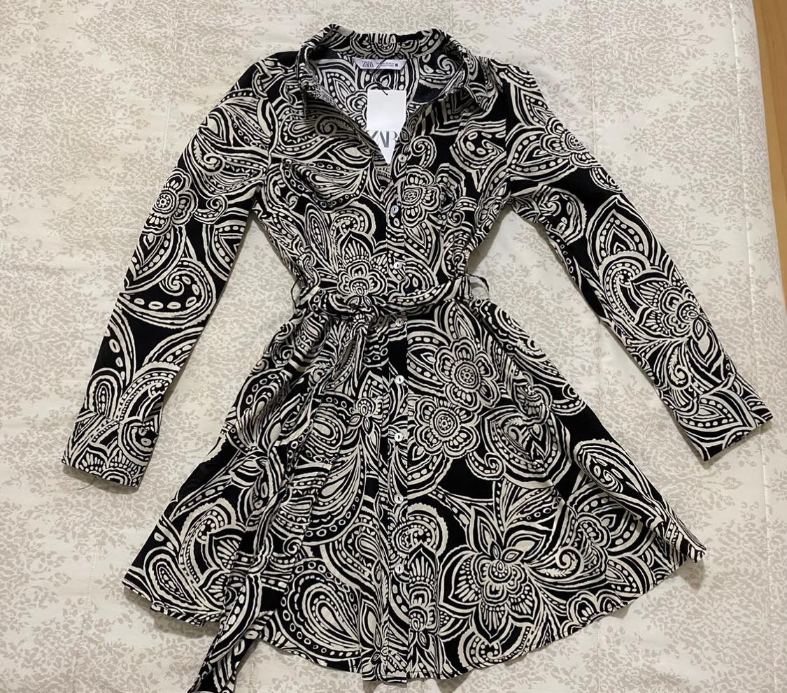 PRINTED DRESS WITH BELT