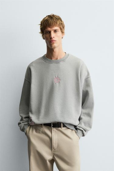 COMBINED PRINT SWEATSHIRT - Light grey by Zara