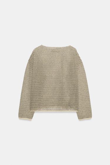 PULL EN MAILLE FINE À RAYURES - Rayures de Zara - Image 8