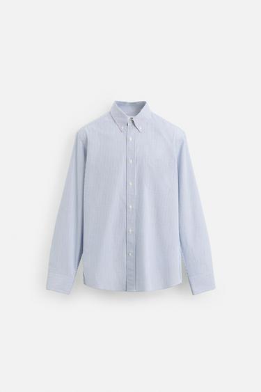 CHEMISE STRUCTURÉE À RAYURES - Bleu / Blanc de Zara
