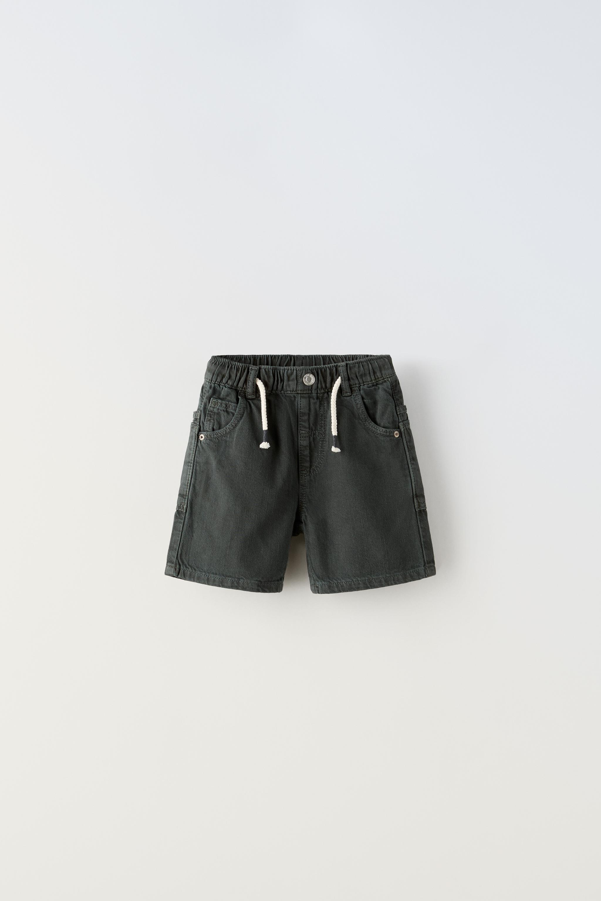 DENIM SHORTS WITH DRAWSTRING - Anthracite grey | ZARA 