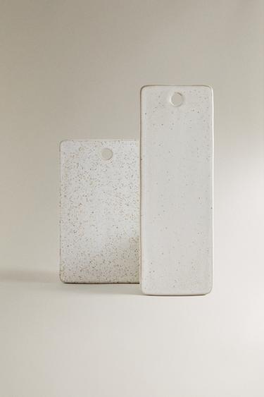 RECTANGULAR STONEWARE KITCHEN CHOPPING BOARD - Oyster-white by Zara