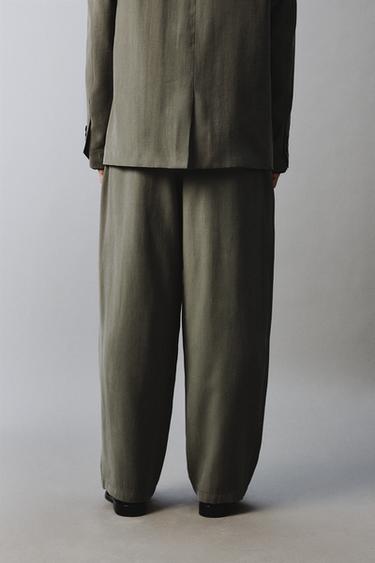 RELAXED FIT SUIT TROUSERS - ecru/khaki by Zara - Image 2