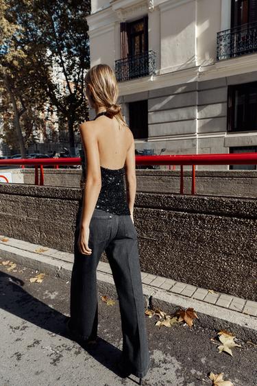 JEAN Z1975 WIDE LEG TAILLE HAUTE - Noir de Zara - Image 5