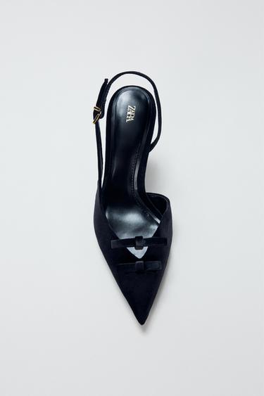 ZAPATO LAZOS EFECTO TERCIOPELO - Negro de Zara