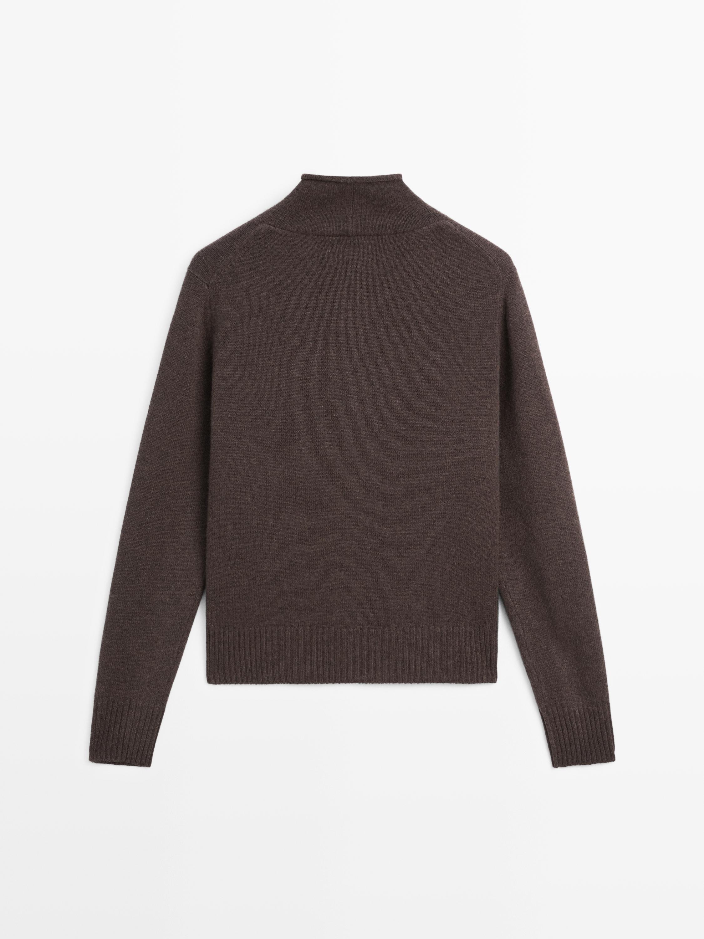 Cardigan à col montant en laine