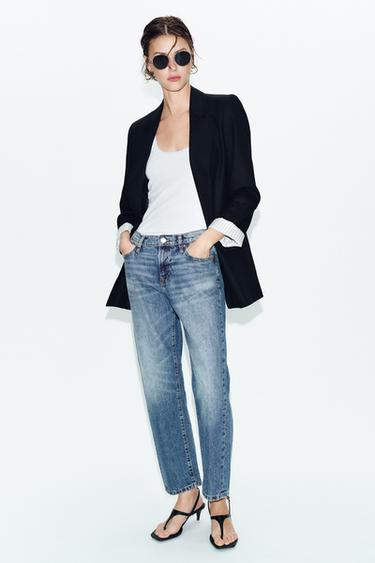 JEANS Z1975 CROPPED TIRO MEDIO - Azul de Zara