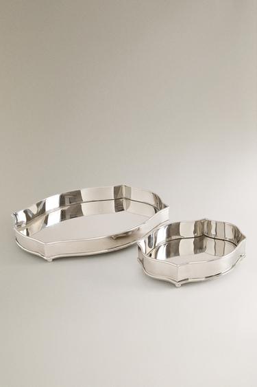 Zara SILVER STEEL TRAY - Silver