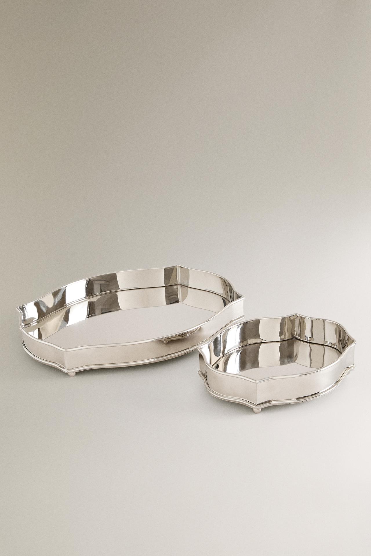SILVER STEEL TRAY — Silver