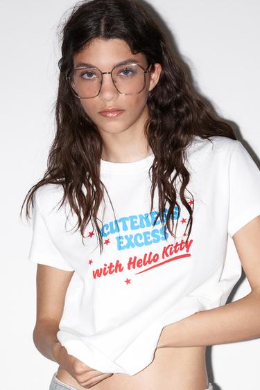 HELLO KITTY © 2025 SANRIO WASHED EFFECT T-SHIRT - White by Zara - Image 1
