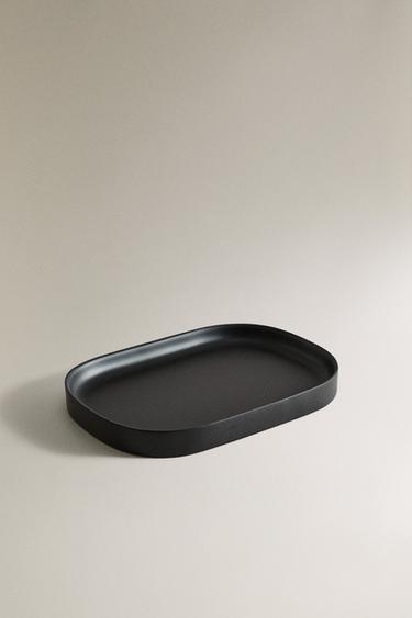 BLACK RESIN BATHROOM TRAY — Black 2