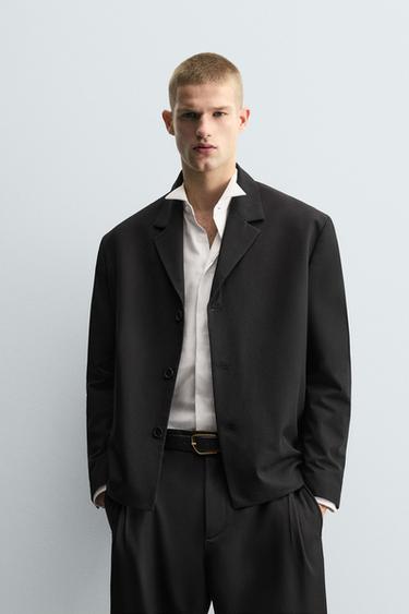 CROPPED FIT SUIT BLAZER - Black by Zara