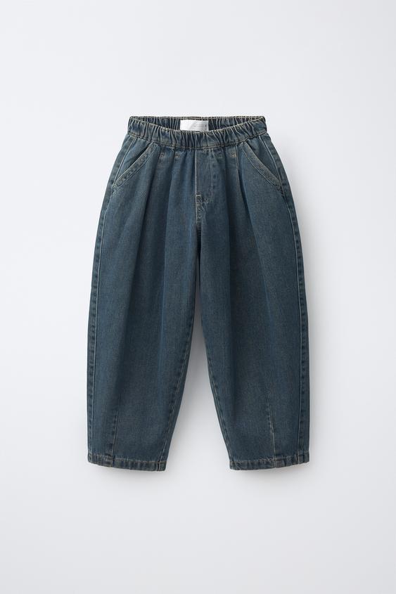 ELASTICATED BALLOON JEANS - Blue / Green by Zara - Image 0