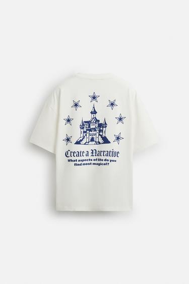 GRAPHIC PRINT T-SHIRT - Oyster-white by Zara - Image 7