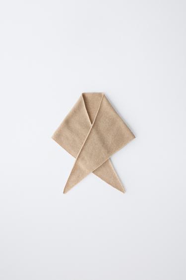 CASHMERE TRIANGULAR SCARF - Sand by Zara