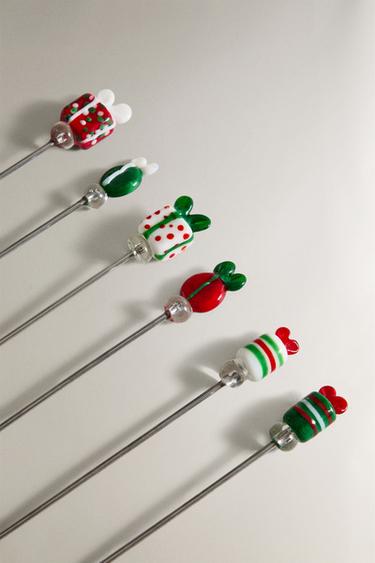 PACK OF CHRISTMAS GIFT SKEWERS (PACK OF 6) - Green by Zara - Image 1