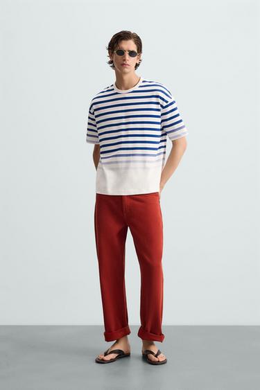 CAMISETA RAYAS - Blanco de Zara - Imagen 0