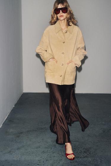 КУРТКА ZW COLLECTION ІЗ ЗАМШЕВОЇ ШКІРИ - LIMITED EDITION - Butter Zara