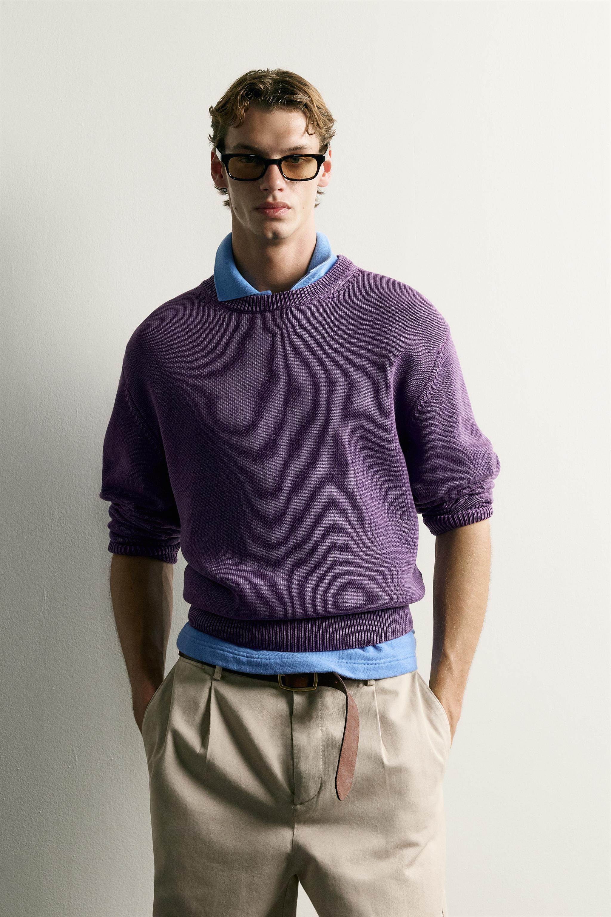 Мужские свитеры Zara COTTON REGULAR FIT SWEATER — фото 2