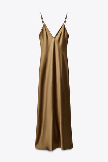 ZIJDEACHTIGE HALFLANGE JURK - Esparto van Zara