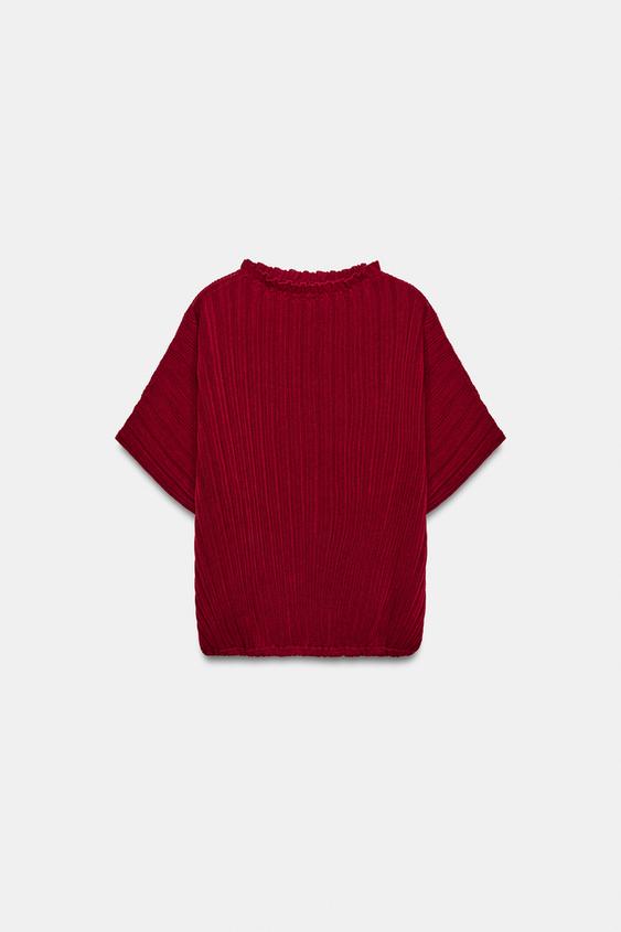 TOP AMPLE EN MAILLE CÔTELÉE - Rouge foncé de Zara - Image 5