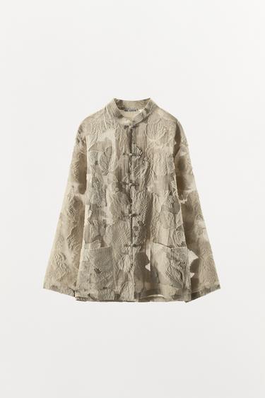 KIMONO JACQUARD FLEURS LIMITED EDITION - Marron clair de Zara - Image 6