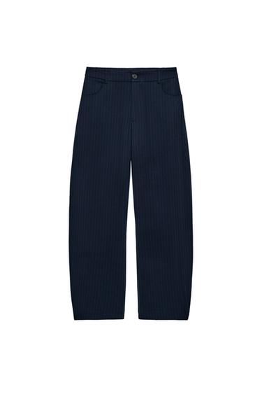 BALLOON PINSTRIPE TROUSERS - Navy blue by Zara