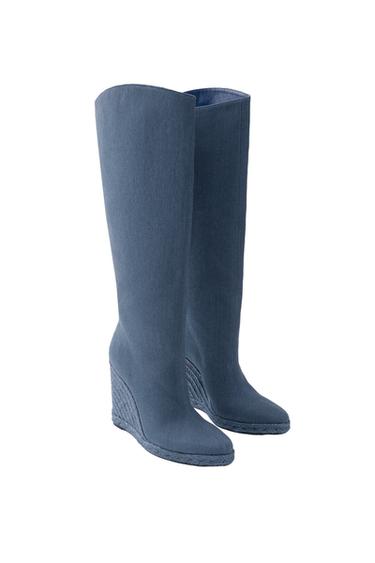 BOTA CUÑA MARISA BERENSON X ZARA - Azul Vaquero de Zara