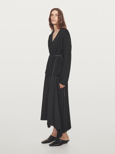 Falda asimétrica tablas - Negro de Zara
