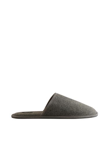 WARM FABRIC SLIPPERS - Dark Grey by Zara