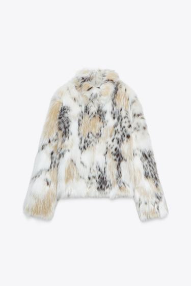ZW COLLECTION FAUX FUR JACKET - Black / Ecru by Zara - Image 4