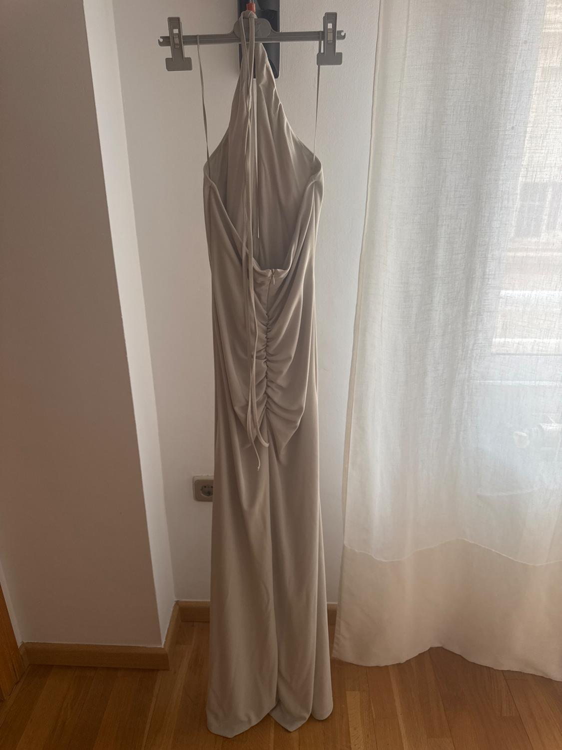 LONG DRAPED HALTER DRESS - Image 2