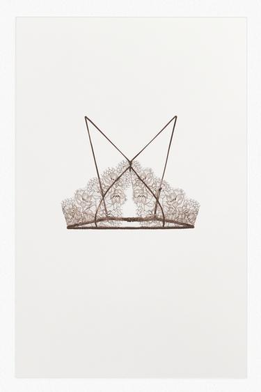 LACE HALTER BRALETTE - Pastel pink by Zara