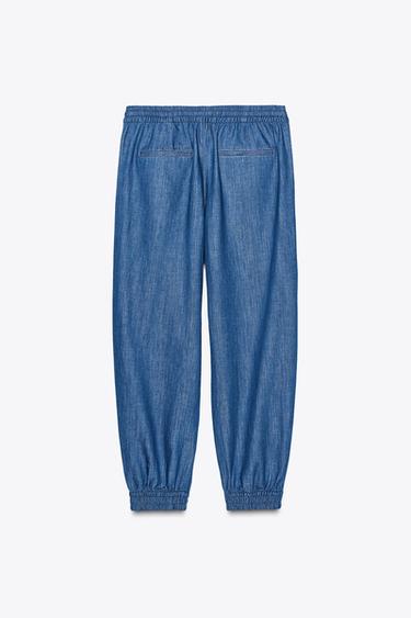 LINEN BLEND JOGGER TROUSERS - Indigo by Zara - Image 4