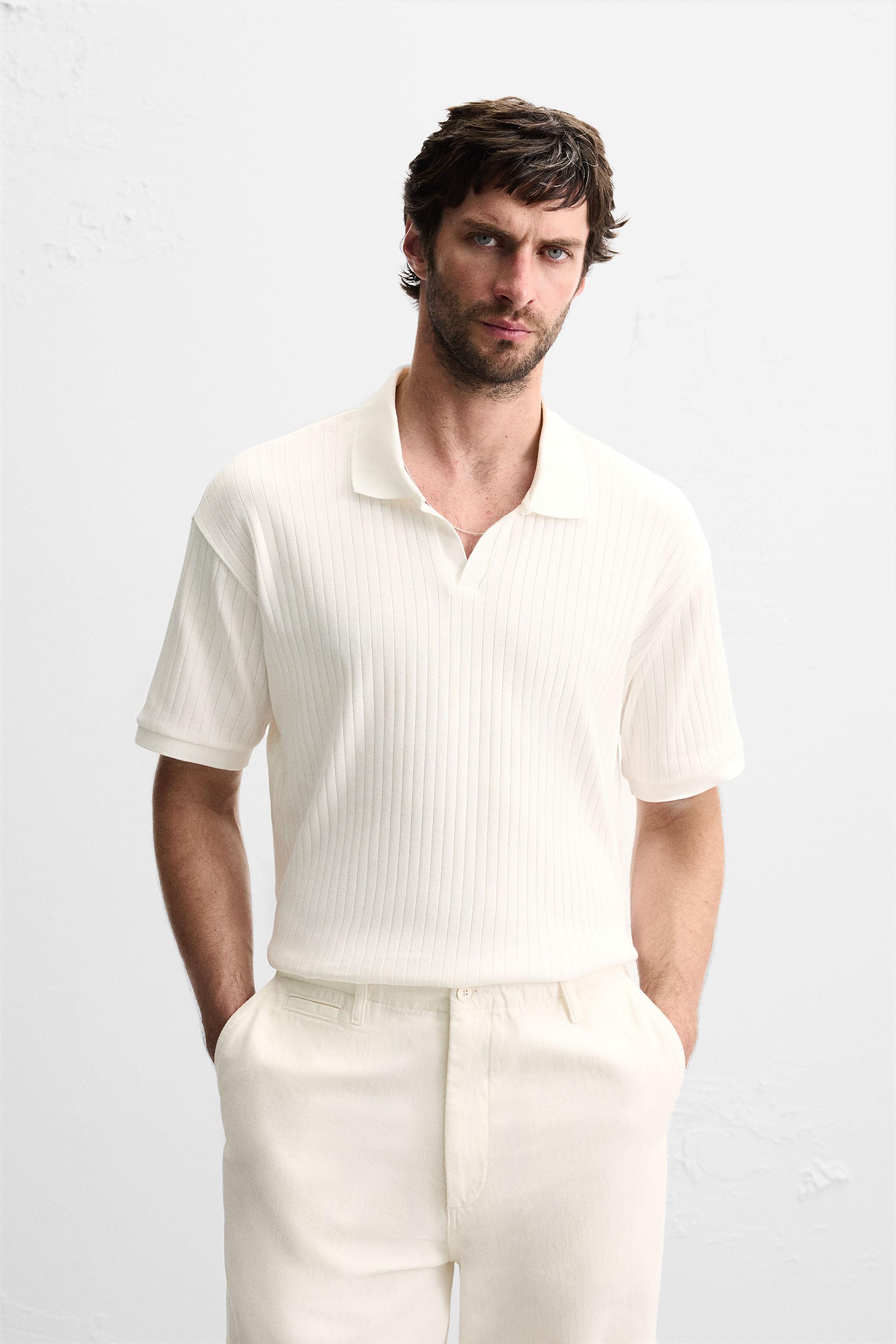 RIB KNIT POLO SHIRT - Chocolate | ZARA Canada