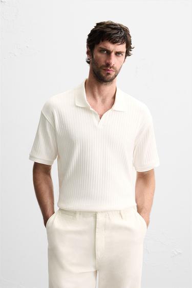 RIB POLO SHIRT - Ecru by Zara
