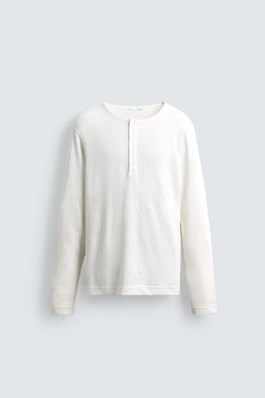 T-SHIRT COL BOUTONNÉ - Blanc de Zara - Image 7