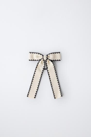 SCRUNCHIE WITH CONTRAST EDGES - Ecru by Zara
