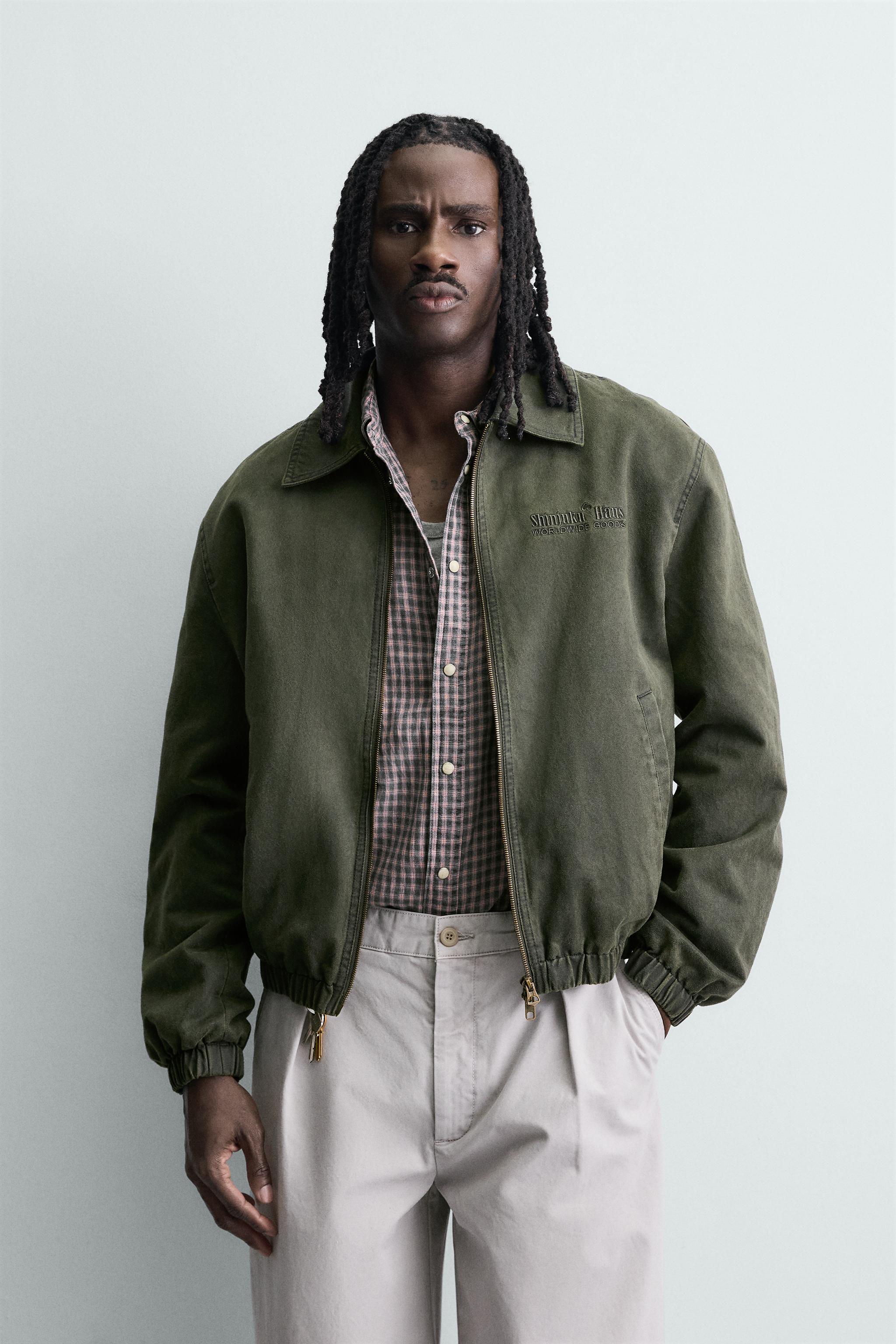 WASHED EFFECT FAUX SUEDE JACKET - Green | ZARA United States