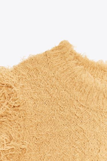 FAUX FUR KNIT TOP - camel by Zara - Image 7