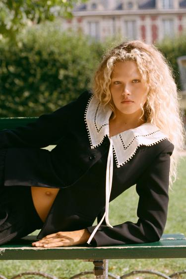 CONTRAST DETACHABLE COLLAR BLAZER - Black by Zara - Image 3