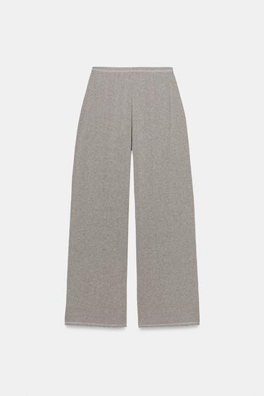 PANTALON LARGE FLUIDE - Gris chiné de Zara - Image 4
