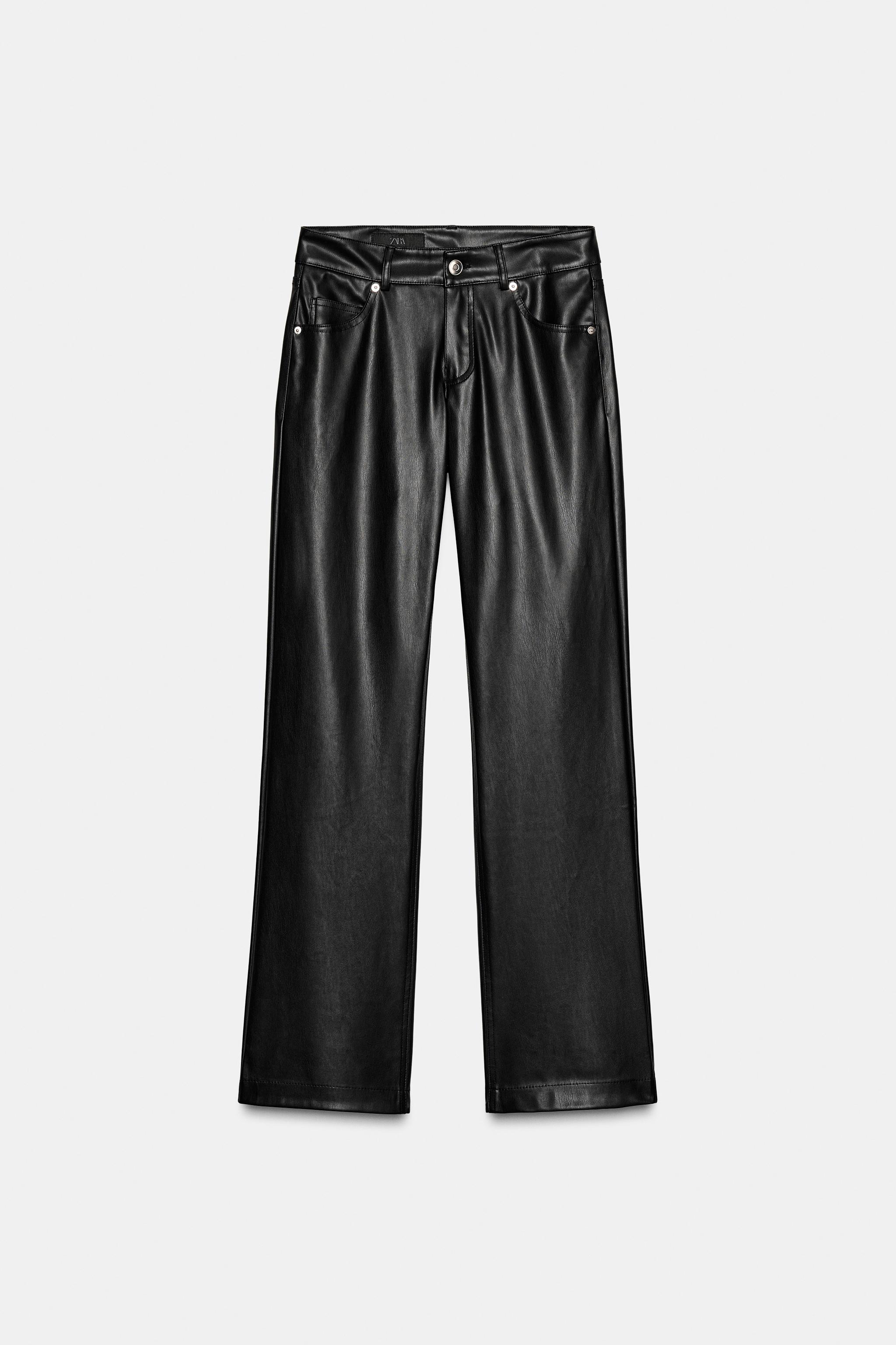 PANTALON MATIÈRE SYNTHÉTIQUE TAILLE BASSE