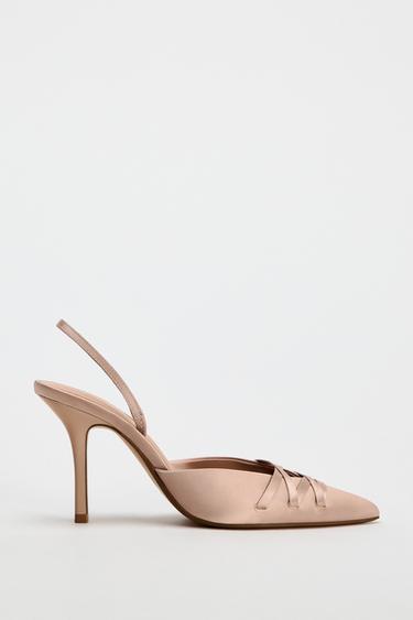 SATIN FINISH SLINGBACK HEELS -  by Zara - Image 0